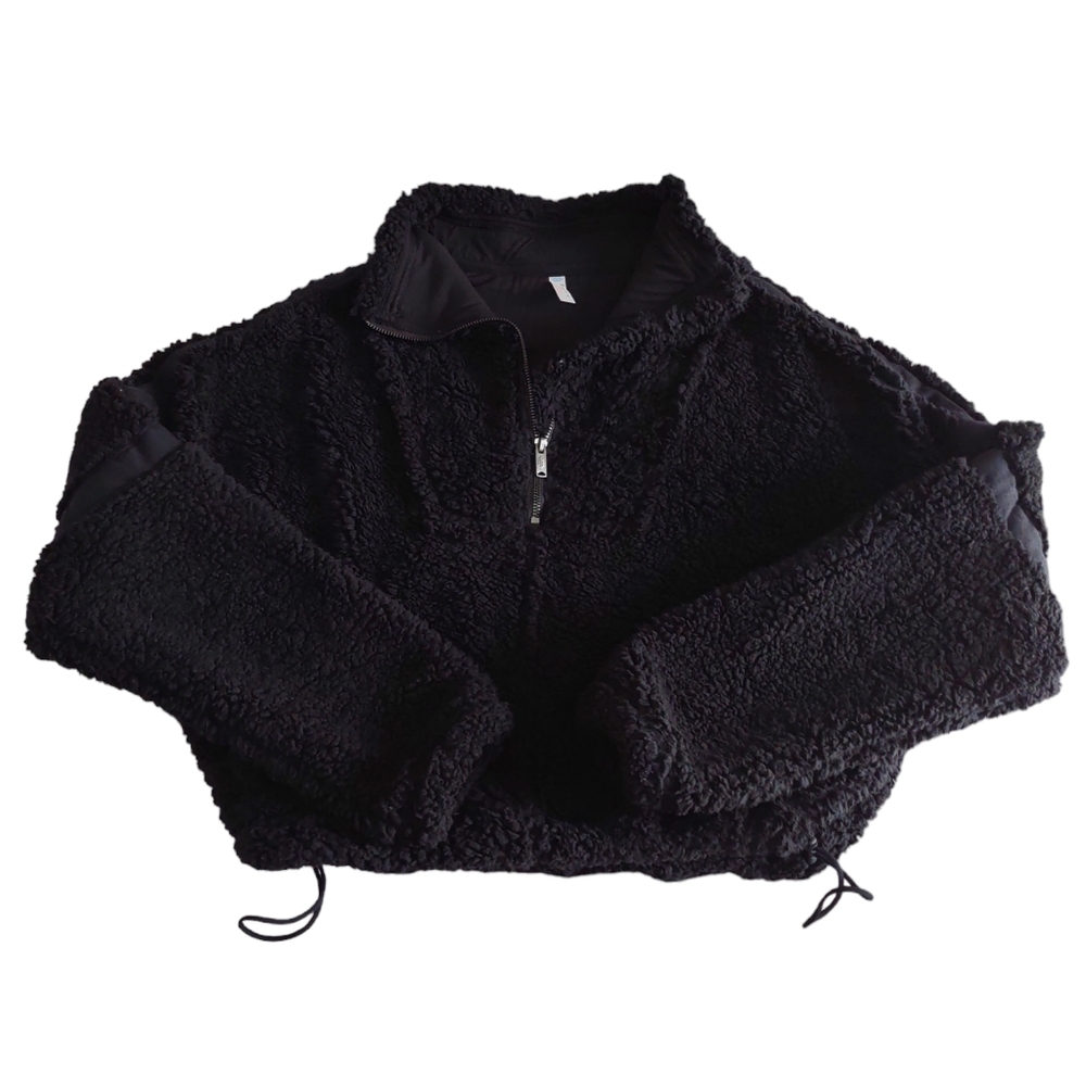 FP Movement XS Nantucket Fleece Black Sherpa Pullover